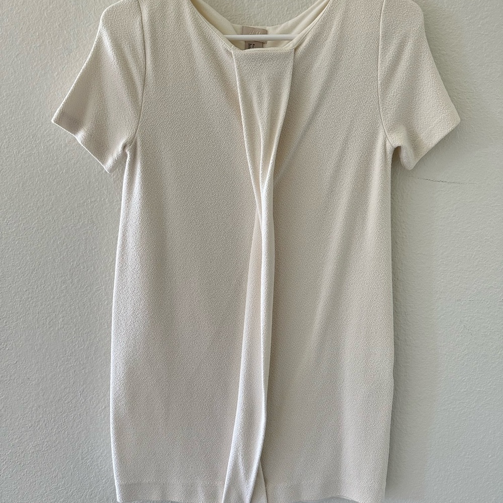 Cream Short Sleeve Dress